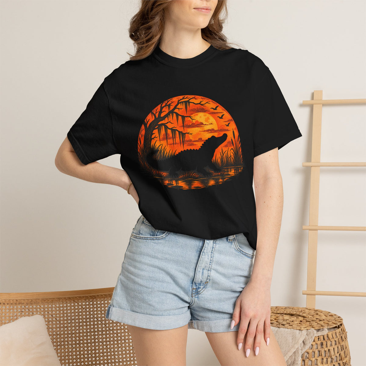 Bayou Sunset Alligator Comfort Colors Tee