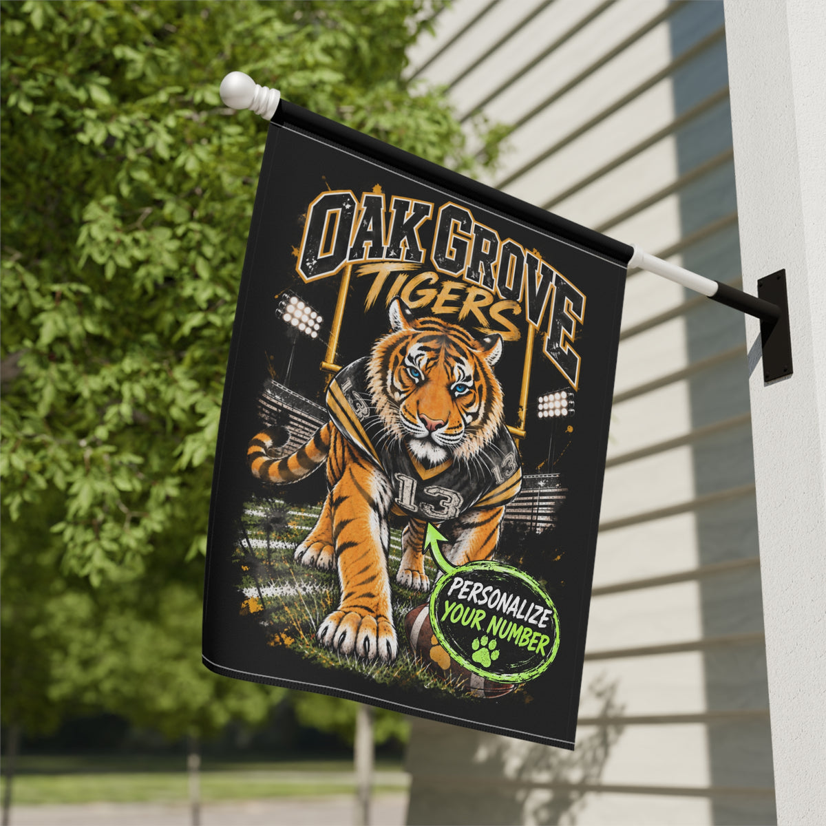 Oak Grove Tigers Personalized Garden Flag