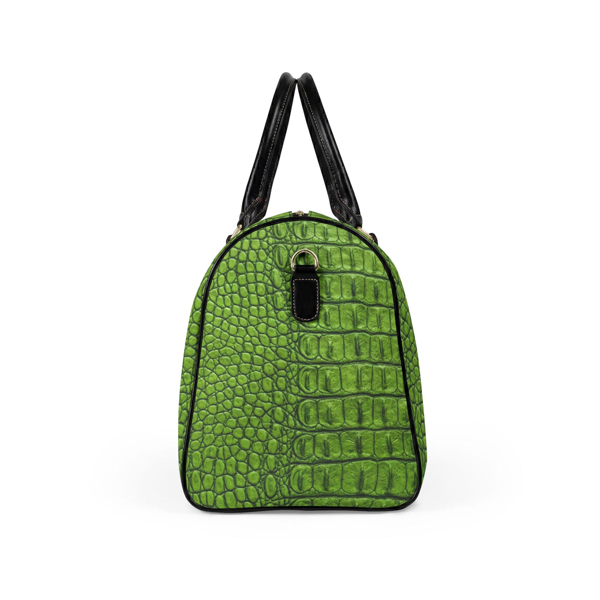 Faux Leather Green Gator Luxe Print Travel Bag