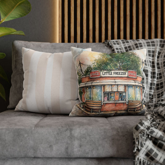 Little Freezer, Oak Grove, Louisiana Spun Polyester Square Pillowcase