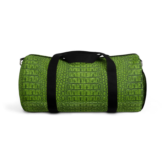 Green Alligator Luxe Duffel Bag