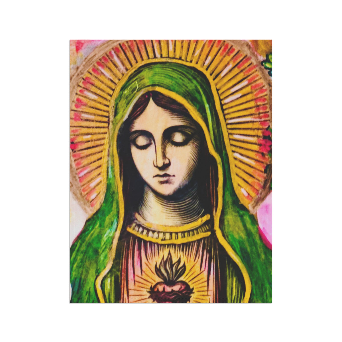 Mary with Flowers Garden & House Banner
