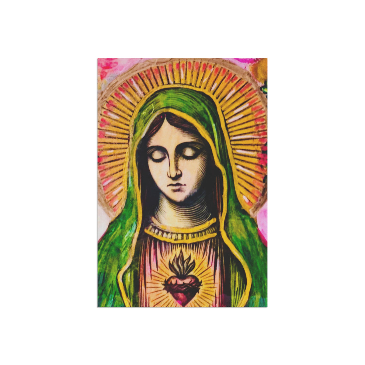 Mary with Flowers Garden & House Banner