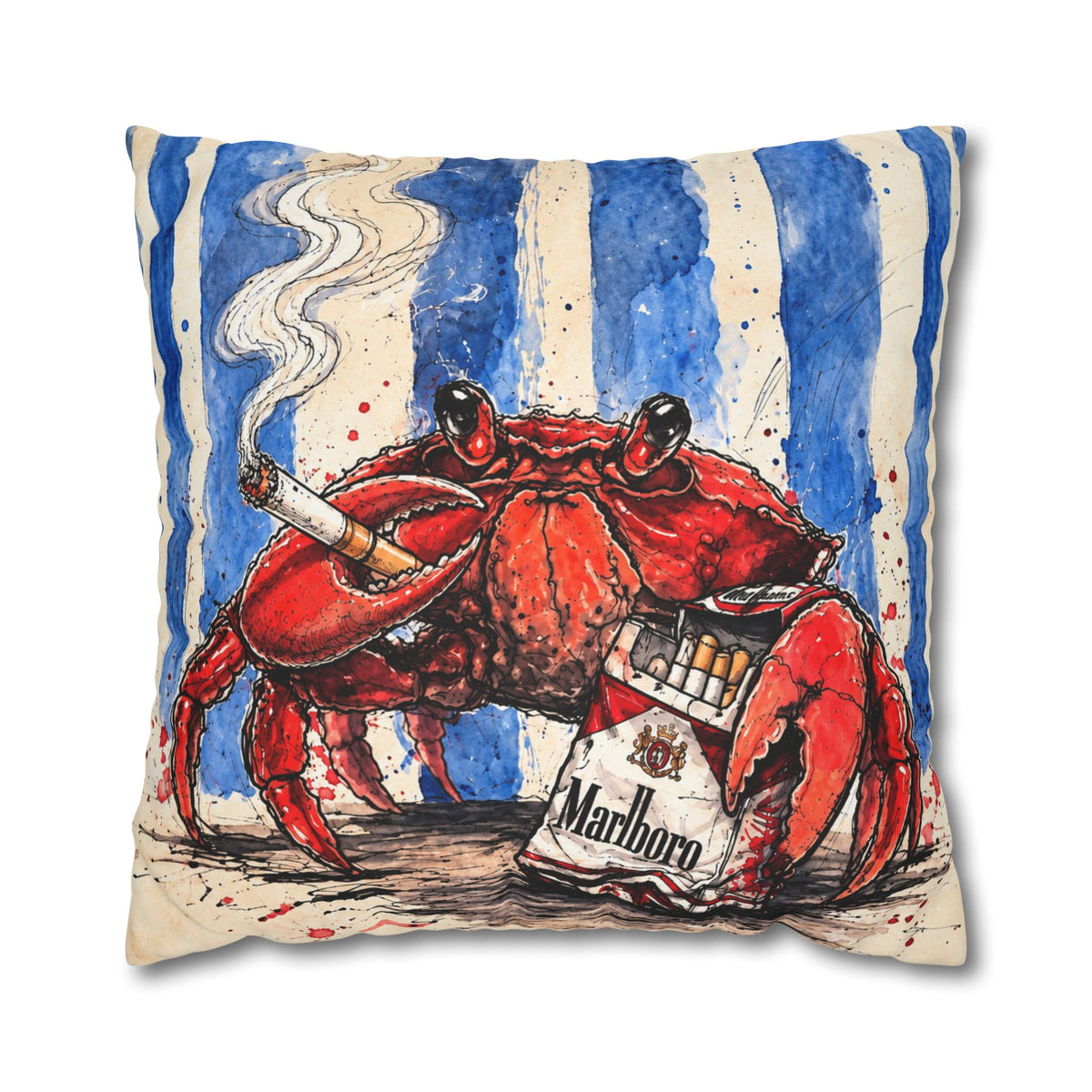 Crabby Habit Square Poly Canvas Pillowcase