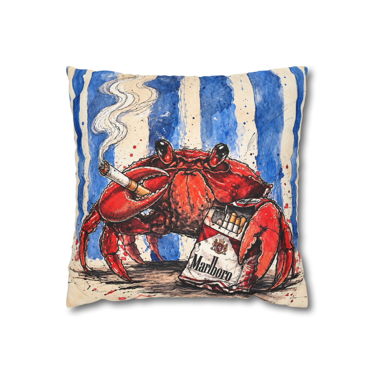 Crabby Habit Square Poly Canvas Pillowcase