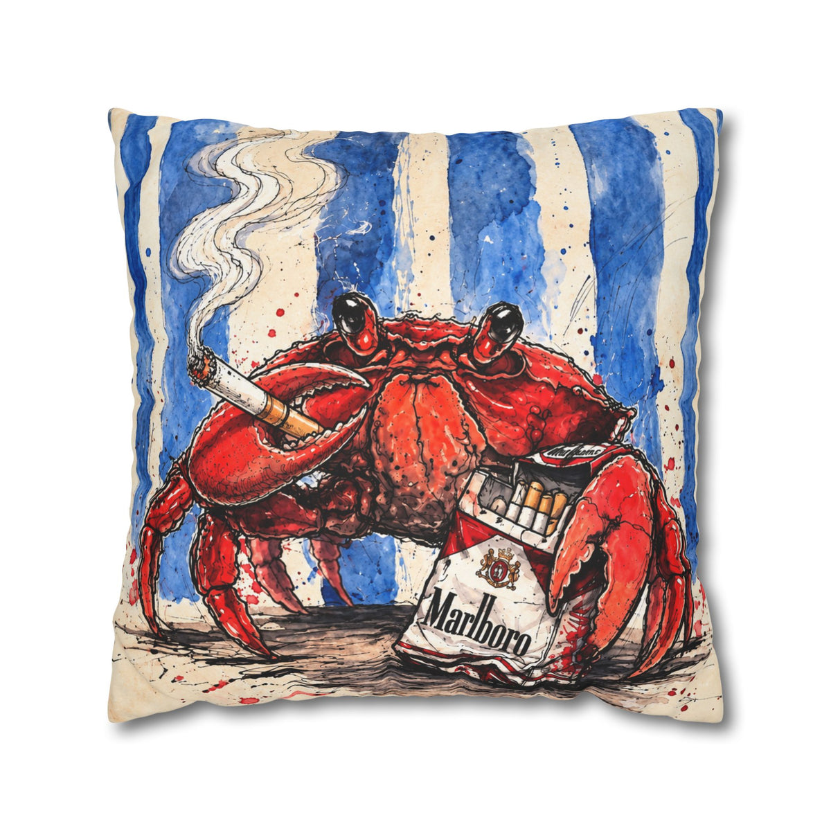 Crabby Habit Square Poly Canvas Pillowcase