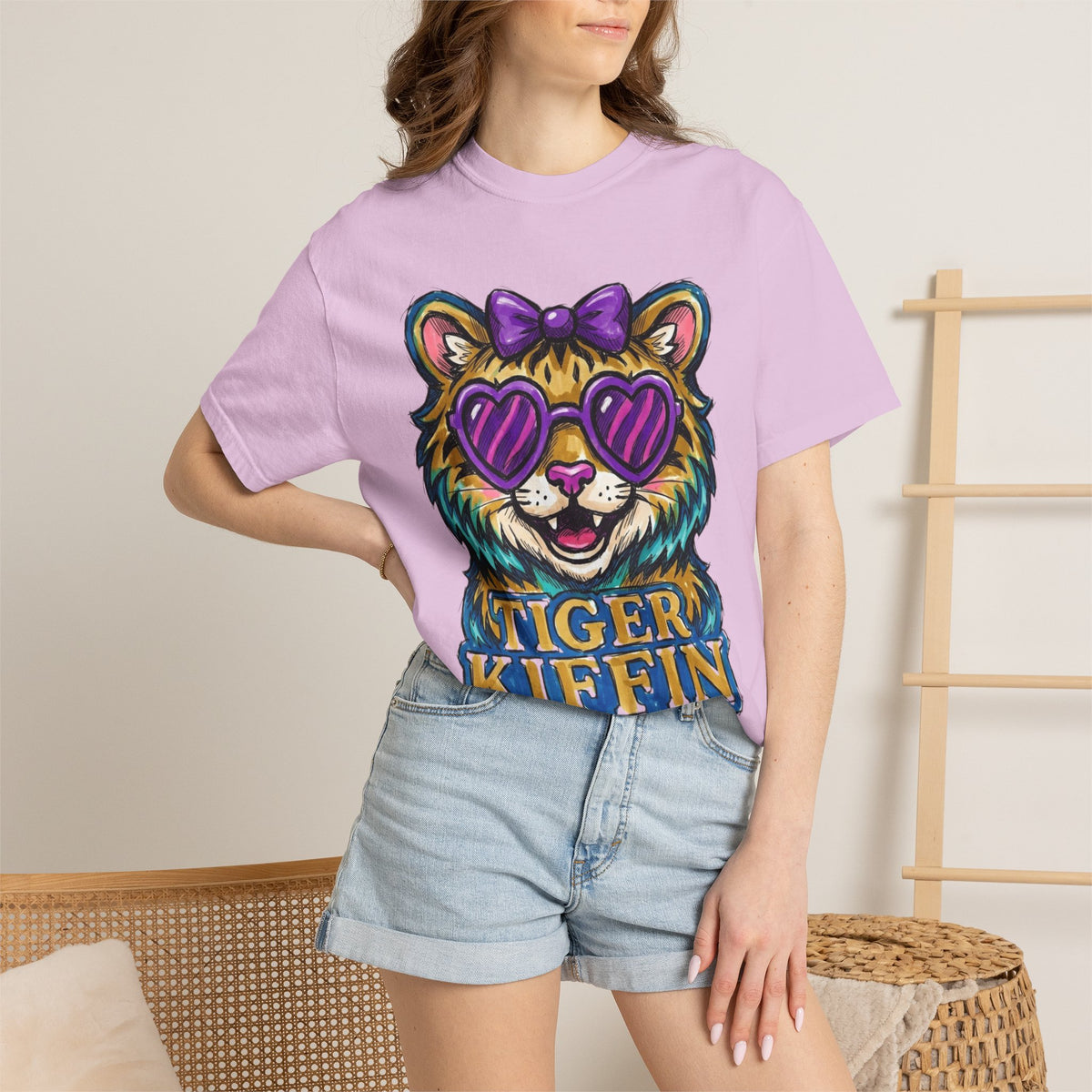 Tiger Kiffen Adult Bow Unisex Garment-Dyed T-shirt