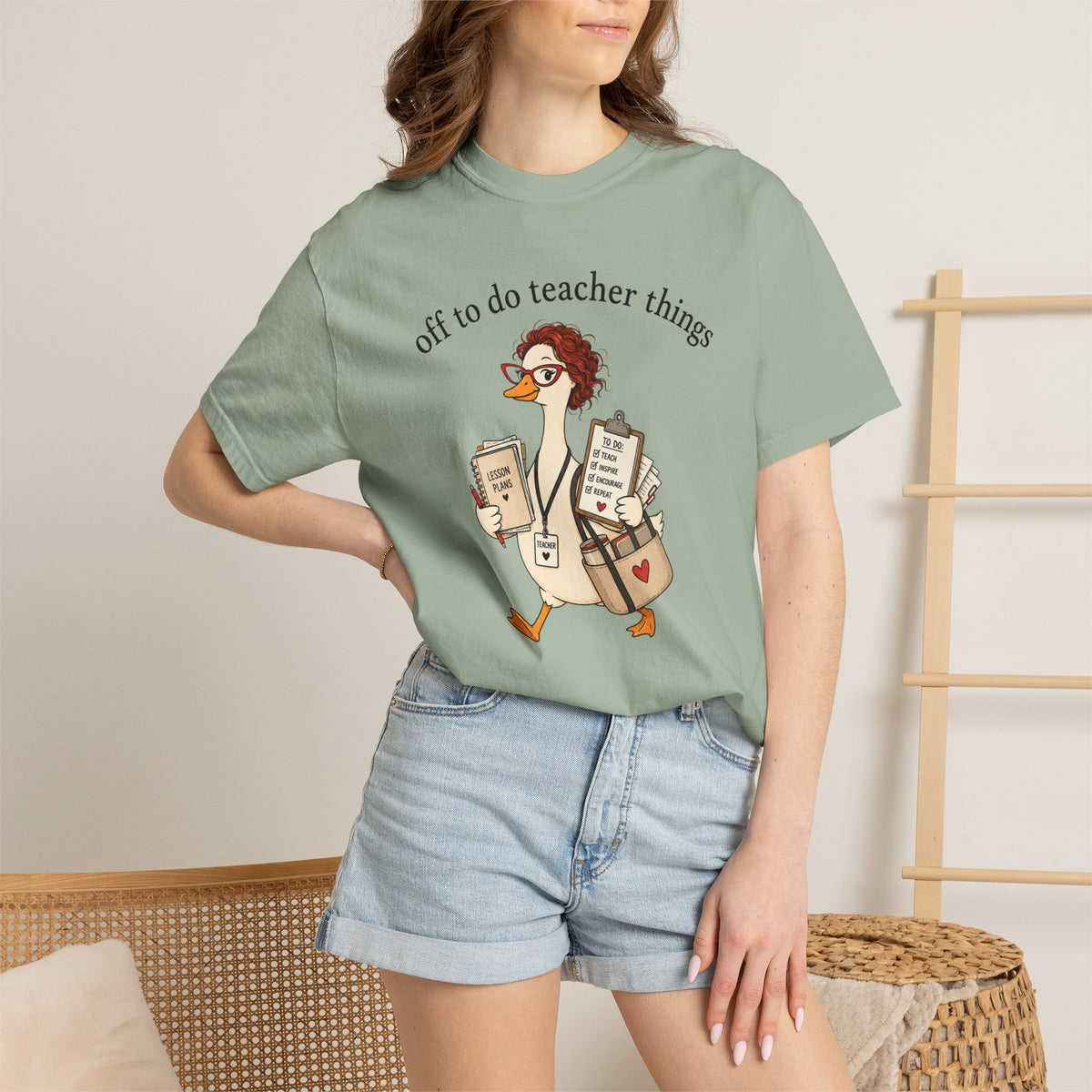 Off to Do Teacher Things Duck Comfort Colors® Tee | Funny Teacher Shirt