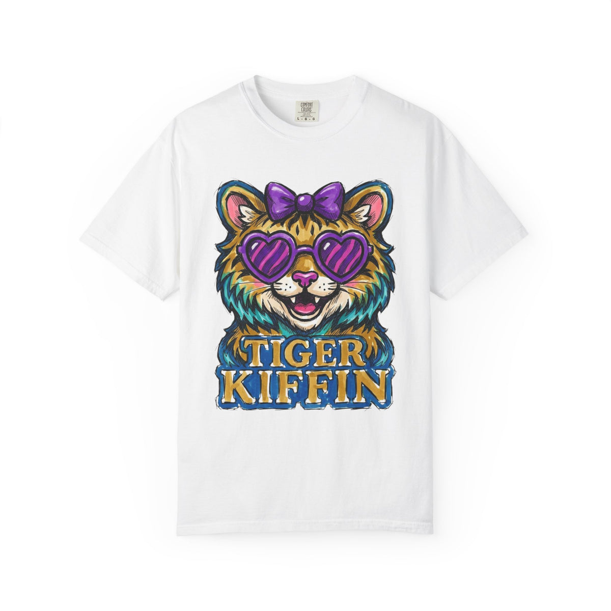 Tiger Kiffen Adult Bow Unisex Garment-Dyed T-shirt