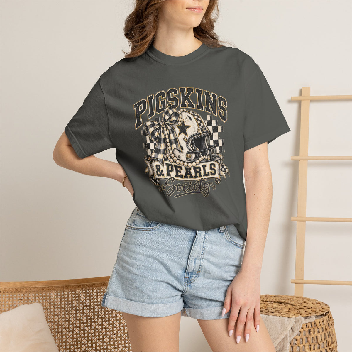 Pigskins & Pearls Society Comfort Colors® Tee
