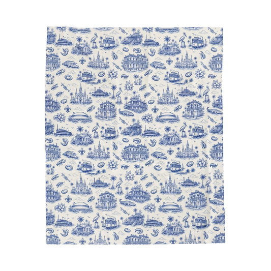 Royal Blues Street Velveteen Blanket