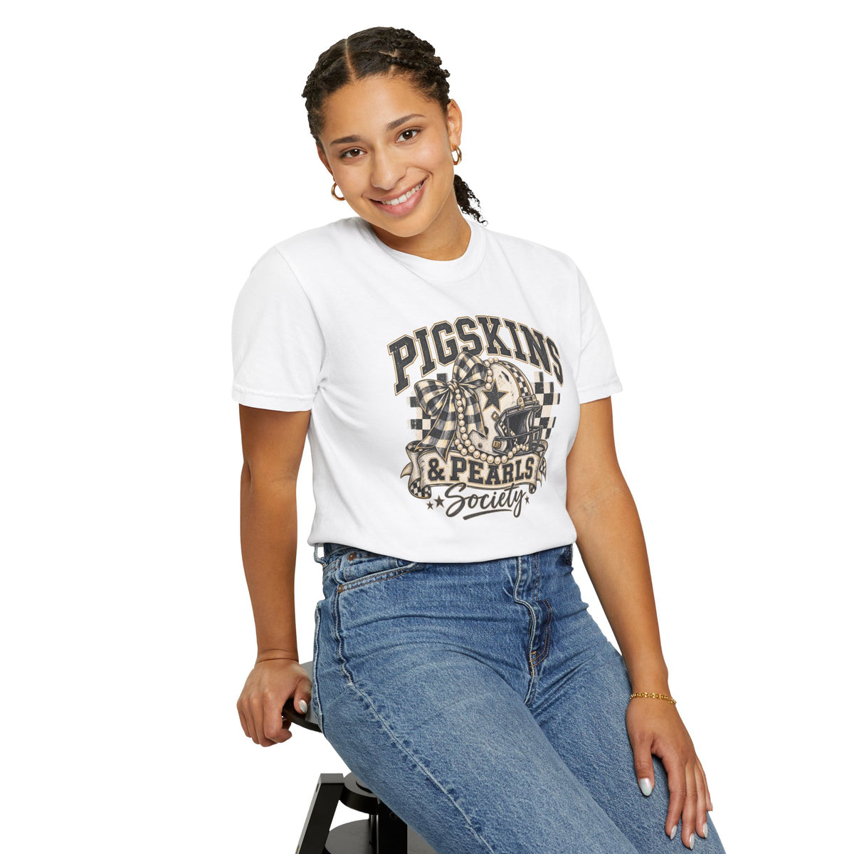 Pigskins & Pearls Society Comfort Colors® Tee