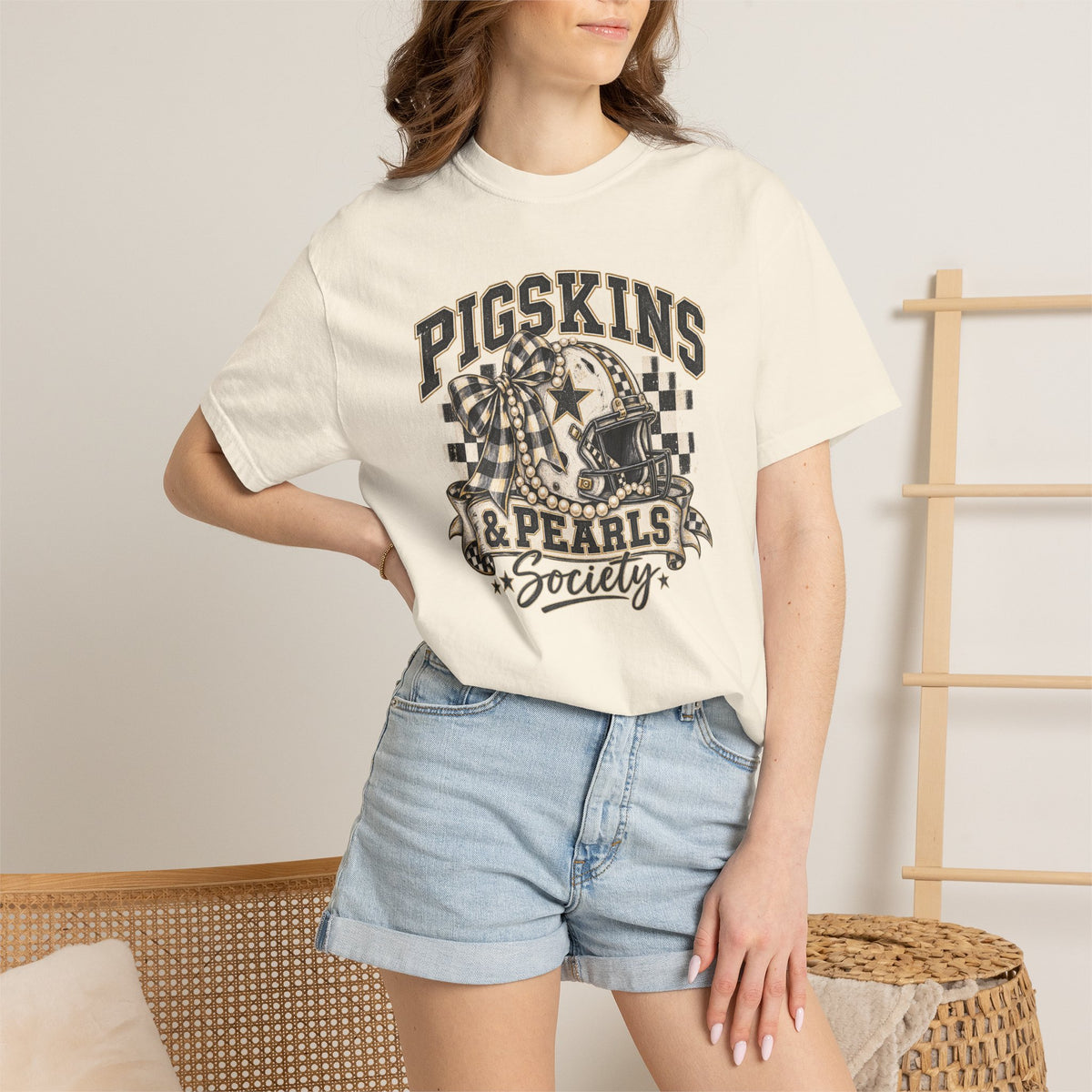 Pigskins & Pearls Society Comfort Colors® Tee