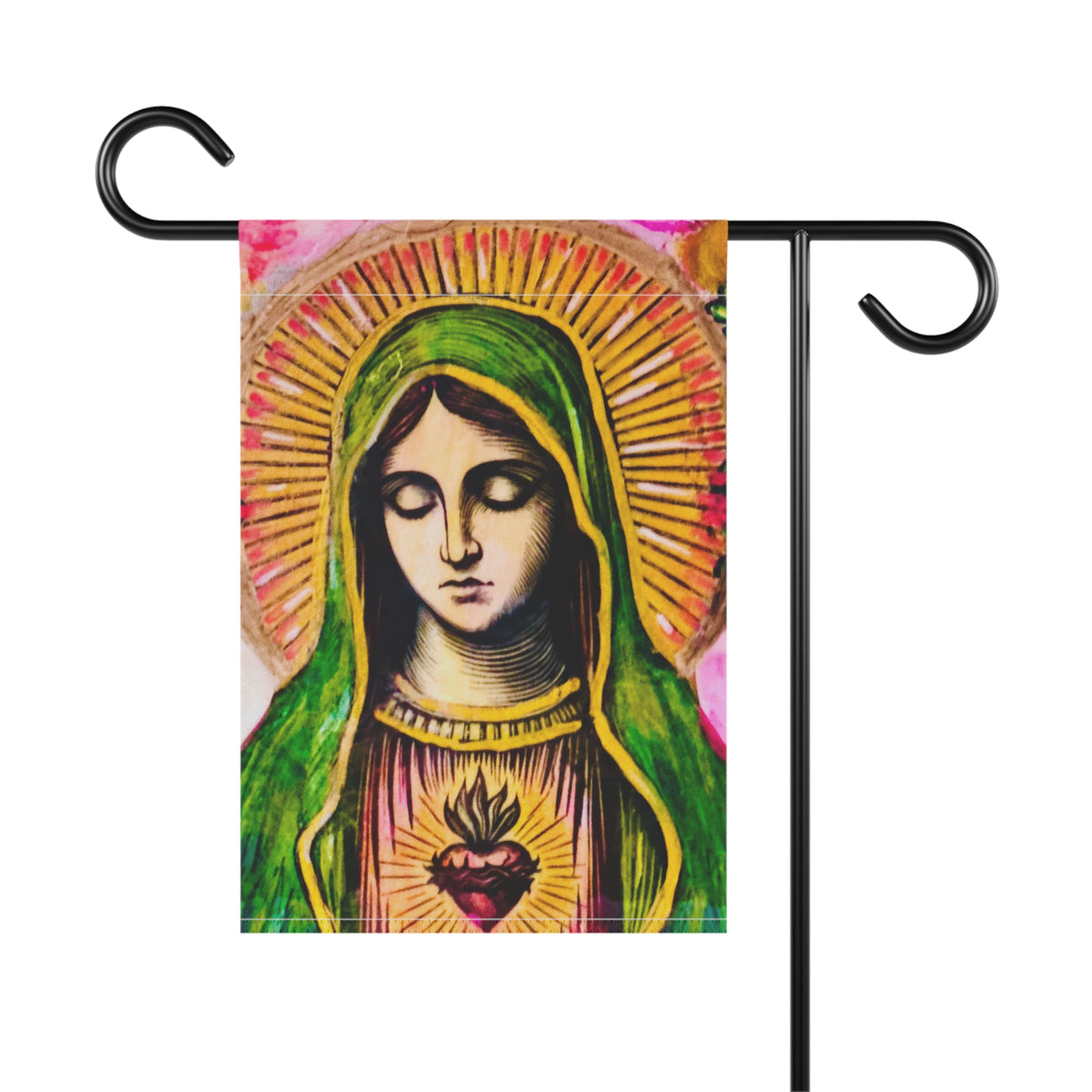 Mary with Flowers Garden & House Banner