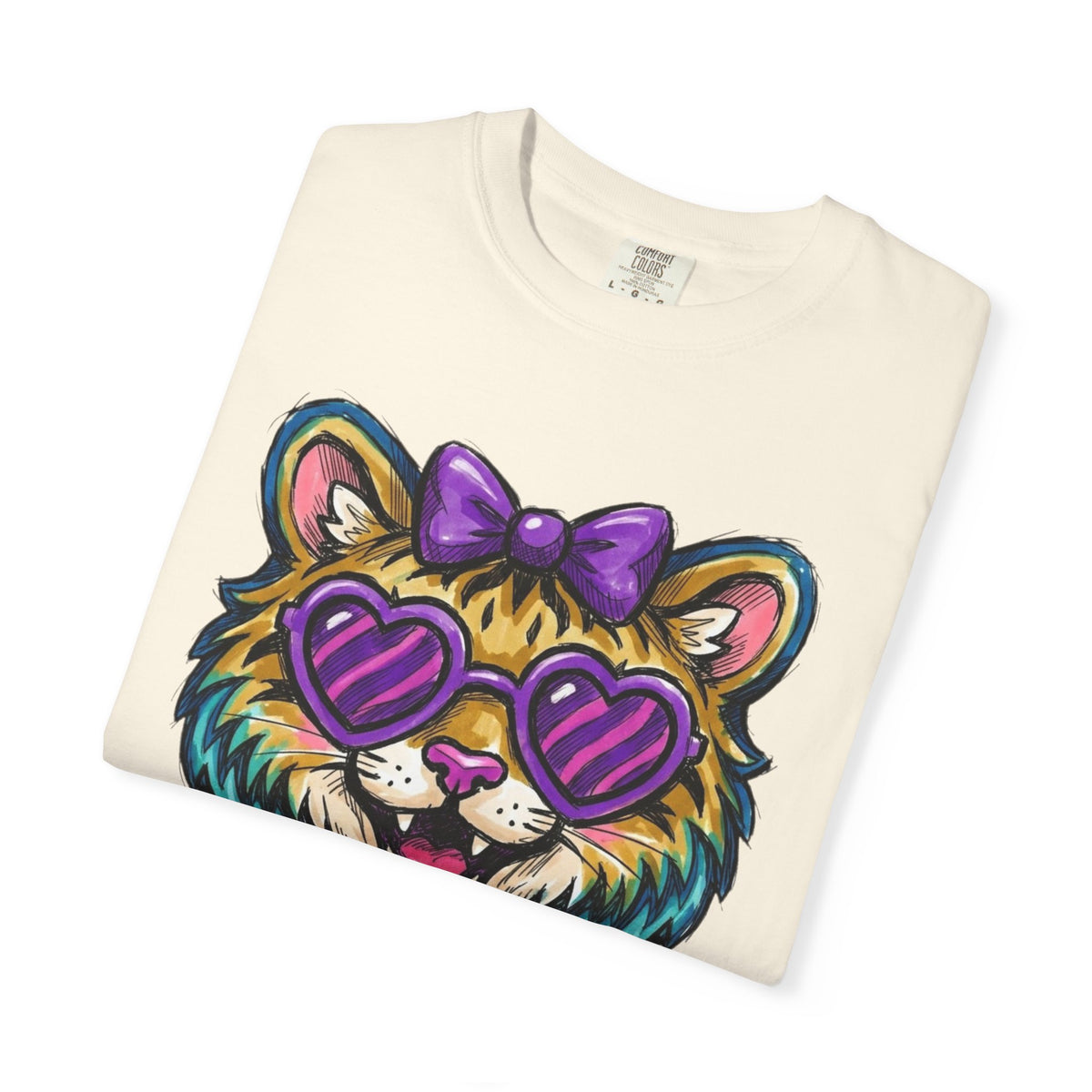 Tiger Kiffen Adult Bow Unisex Garment-Dyed T-shirt