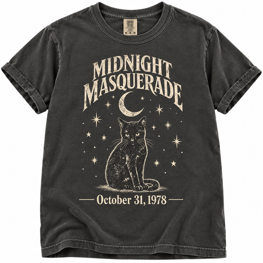 Midnight Masquerade Vintage Halloween Comfort Colors Tee