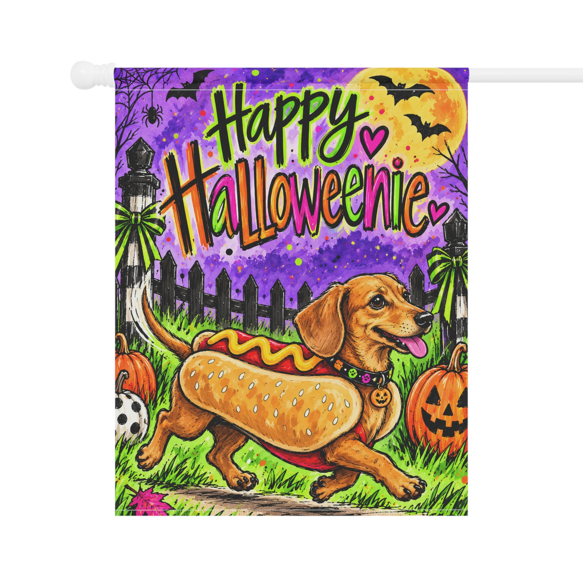Happy Halloweenie Garden & House Banner