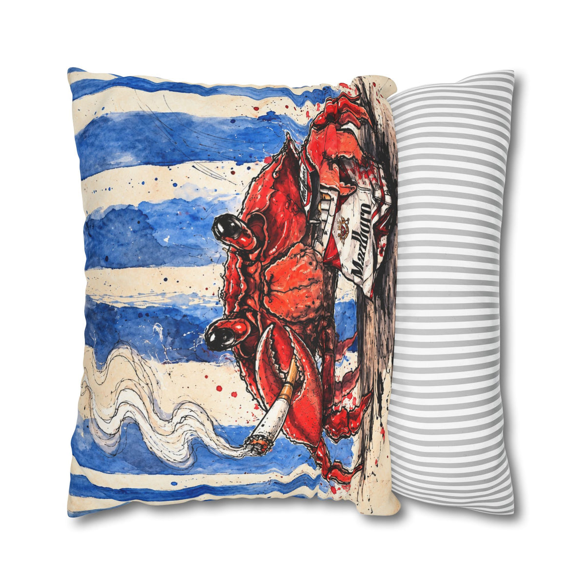 Crabby Habit Square Poly Canvas Pillowcase