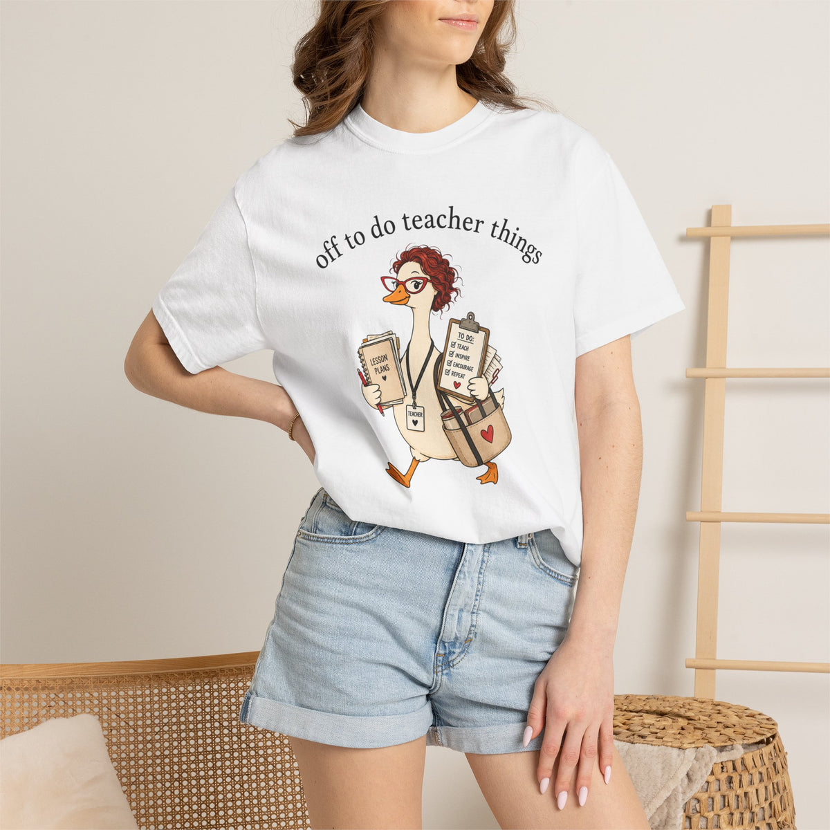 Off to Do Teacher Things Duck Comfort Colors® Tee | Funny Teacher Shirt