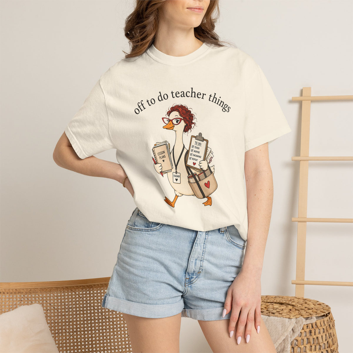 Off to Do Teacher Things Duck Comfort Colors® Tee | Funny Teacher Shirt