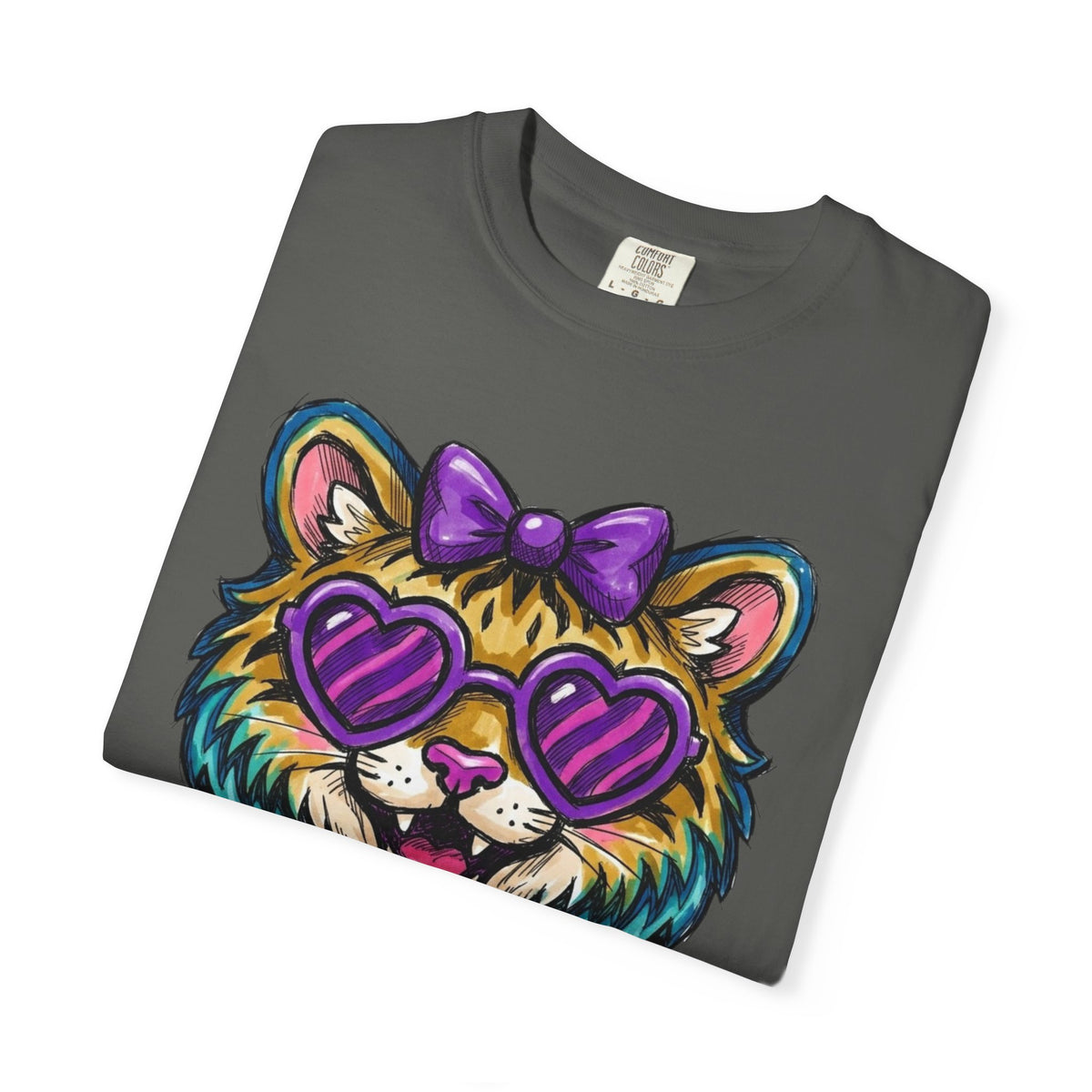 Tiger Kiffen Adult Bow Unisex Garment-Dyed T-shirt