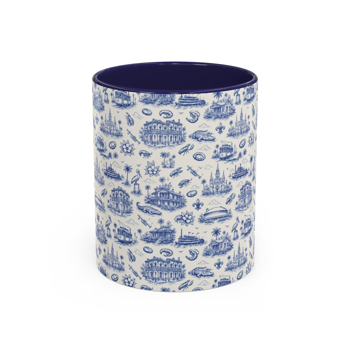 Royal Street Blues Louisiana Toile Accent Mug | 11 oz & 15 oz