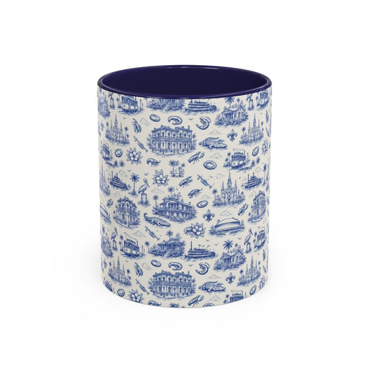 Royal Street Blues Louisiana Toile Accent Mug | 11 oz & 15 oz