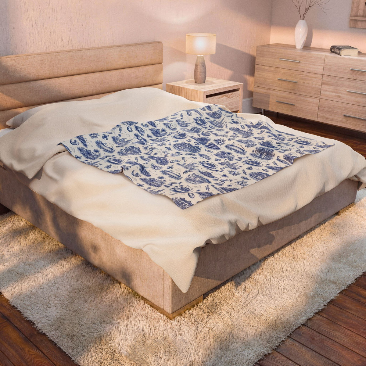Royal Blues Street Velveteen Blanket