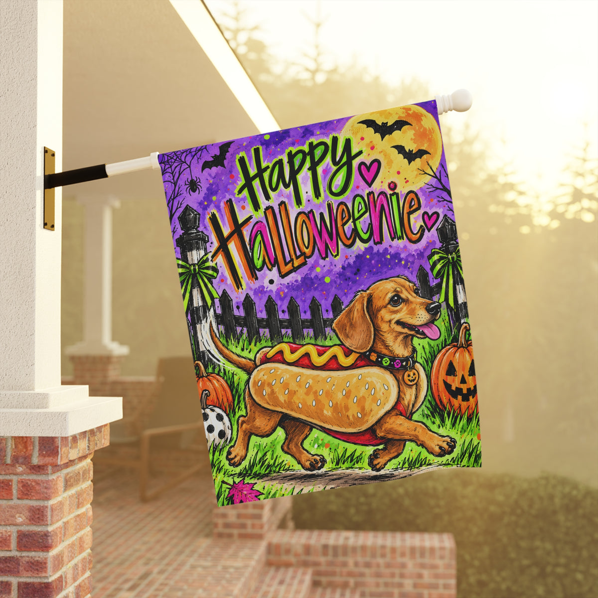 Happy Halloweenie Garden & House Banner
