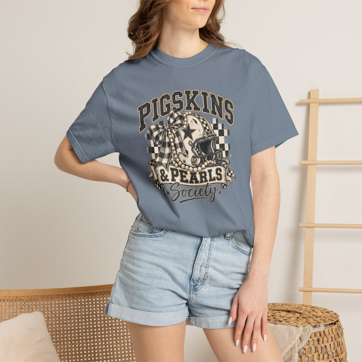 Pigskins & Pearls Society Comfort Colors® Tee