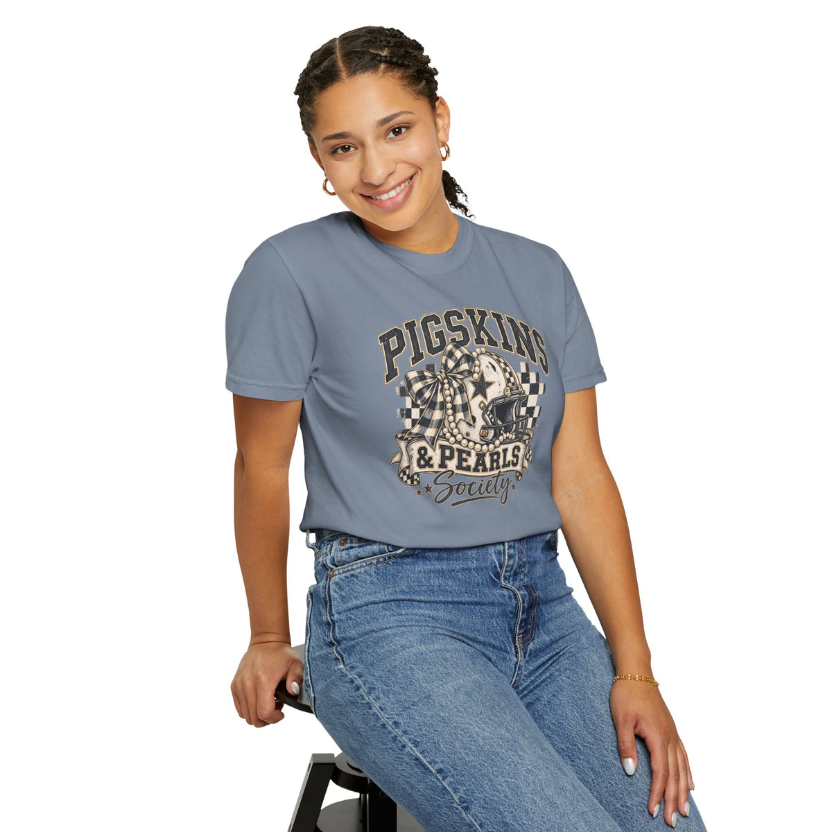 Pigskins & Pearls Society Comfort Colors® Tee