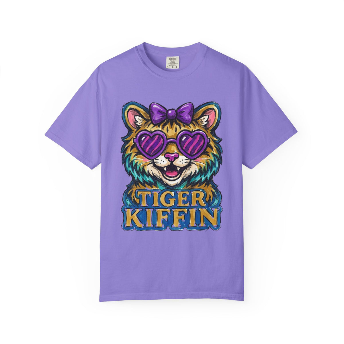 Tiger Kiffen Adult Bow Unisex Garment-Dyed T-shirt
