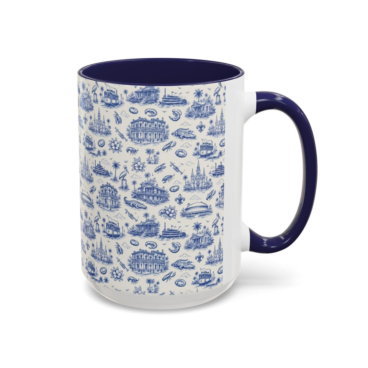 Royal Street Blues Louisiana Toile Accent Mug | 11 oz & 15 oz