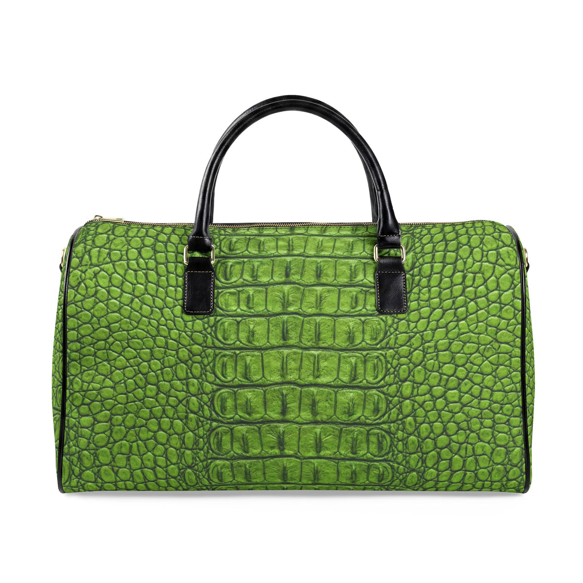 Faux Leather Green Gator Luxe Print Travel Bag