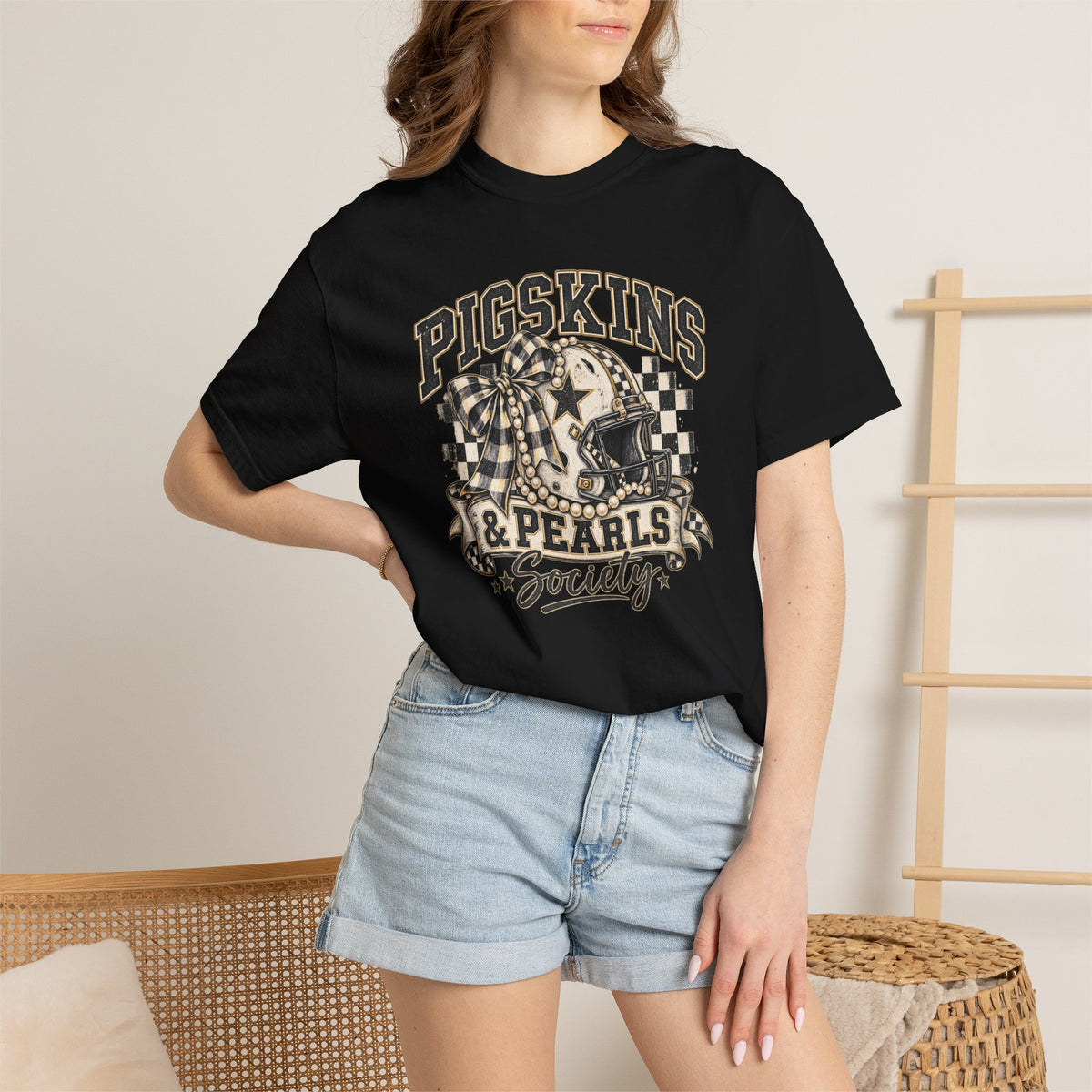 Pigskins & Pearls Society Comfort Colors® Tee