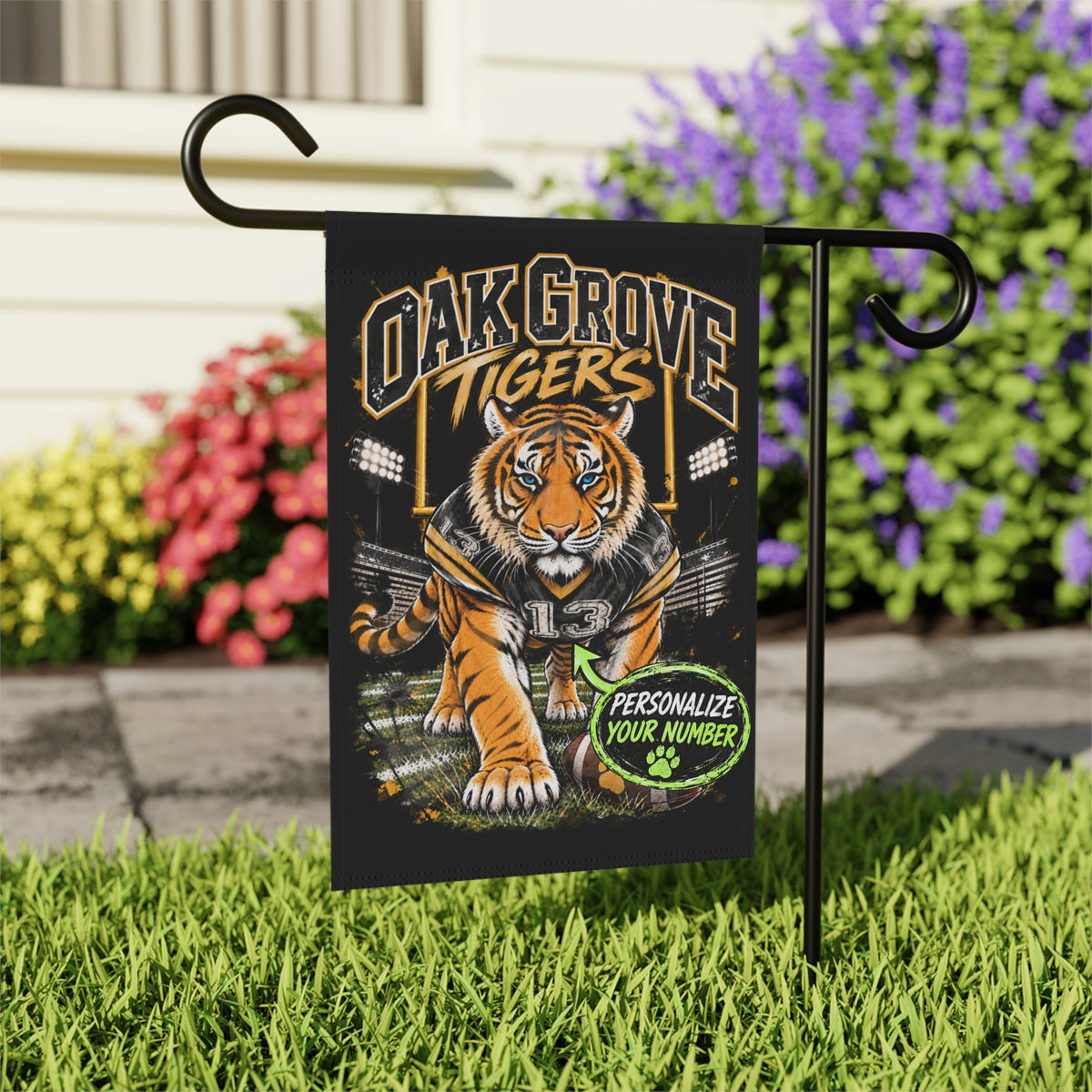 Oak Grove Tigers Personalized Garden Flag