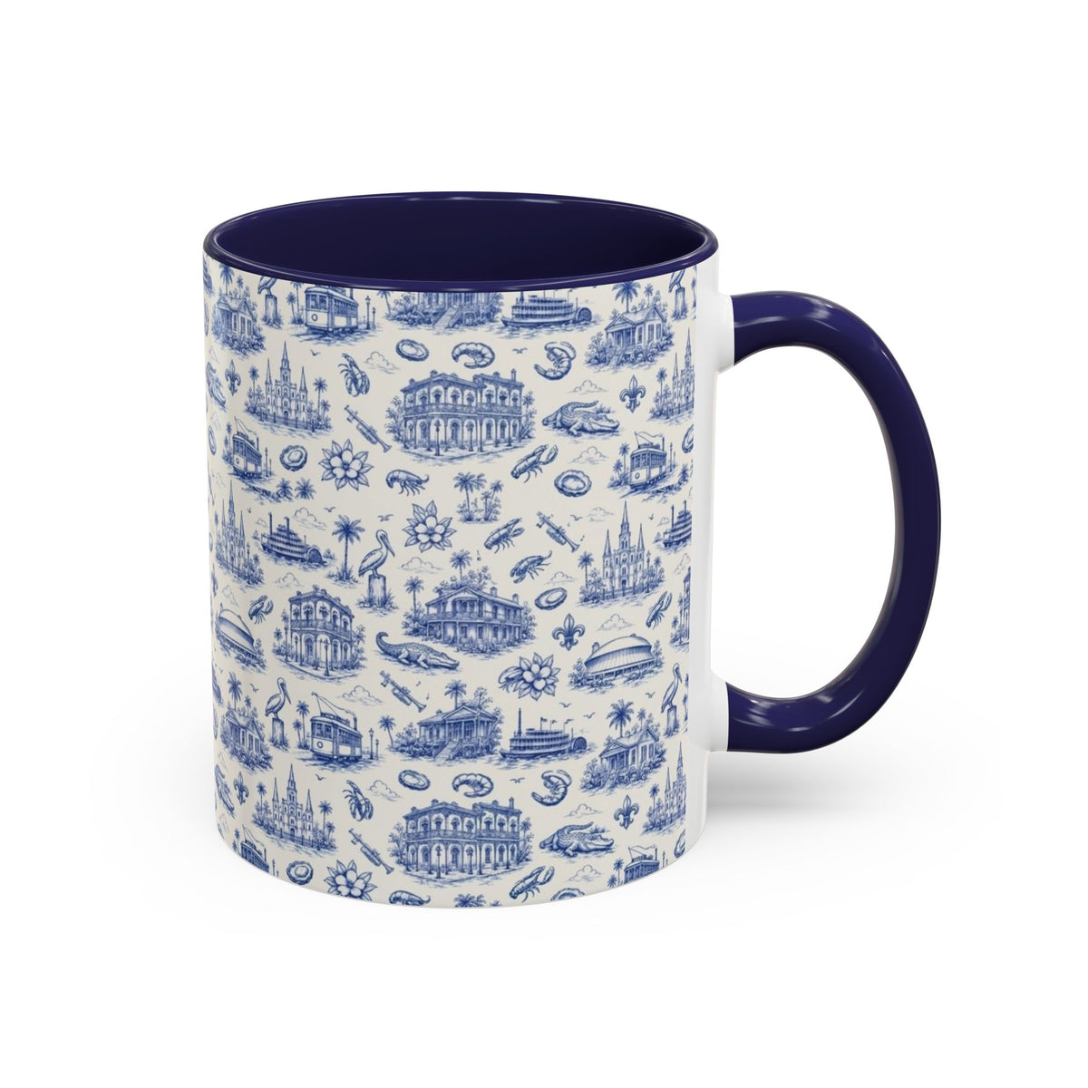 Royal Street Blues Louisiana Toile Accent Mug | 11 oz & 15 oz