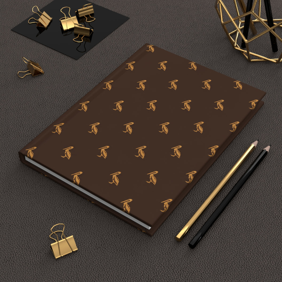 Gilded Pelican - Brown Hardcover Journal Matte (Lined)
