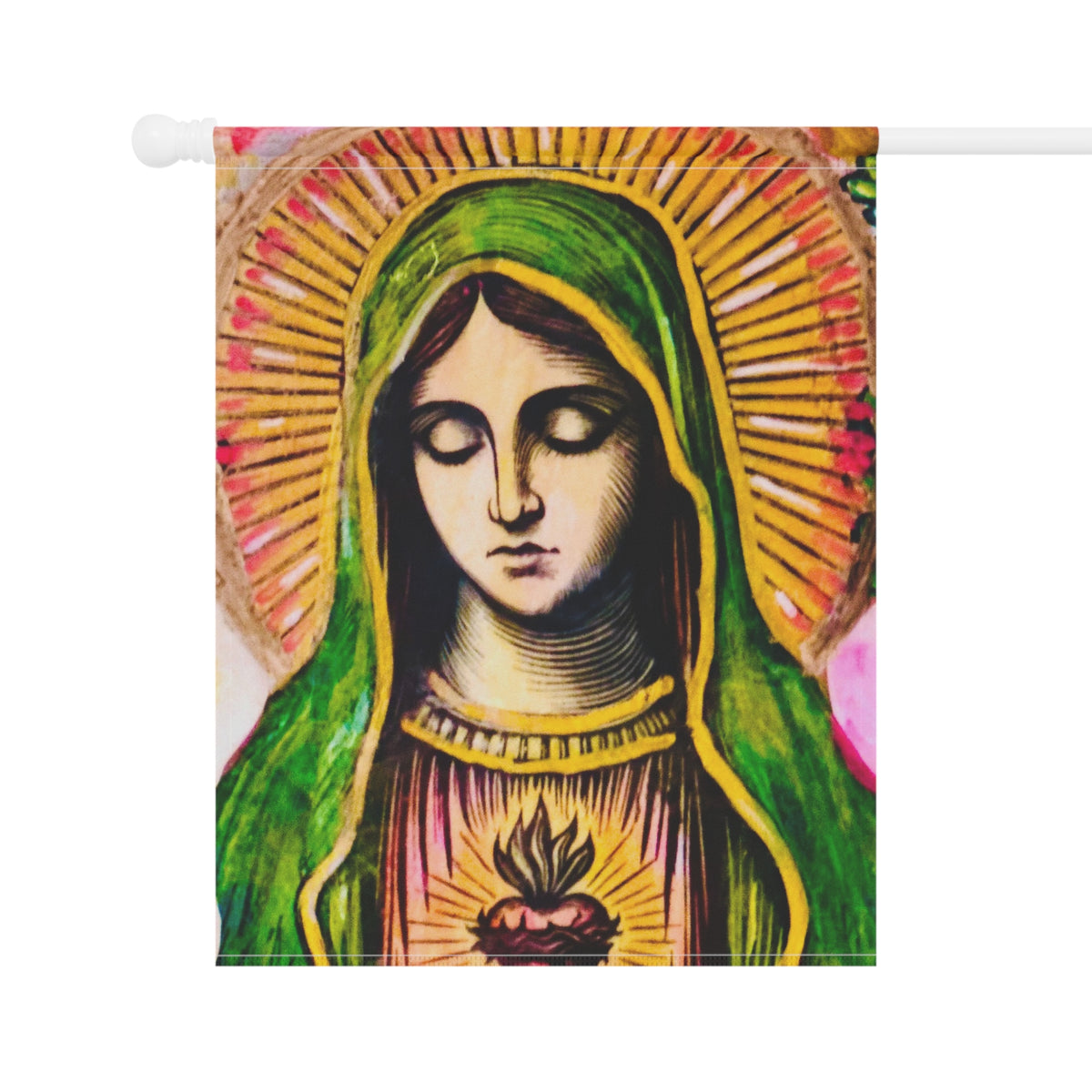 Mary with Flowers Garden & House Banner