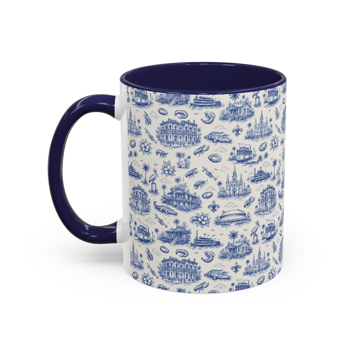 Royal Street Blues Louisiana Toile Accent Mug | 11 oz & 15 oz