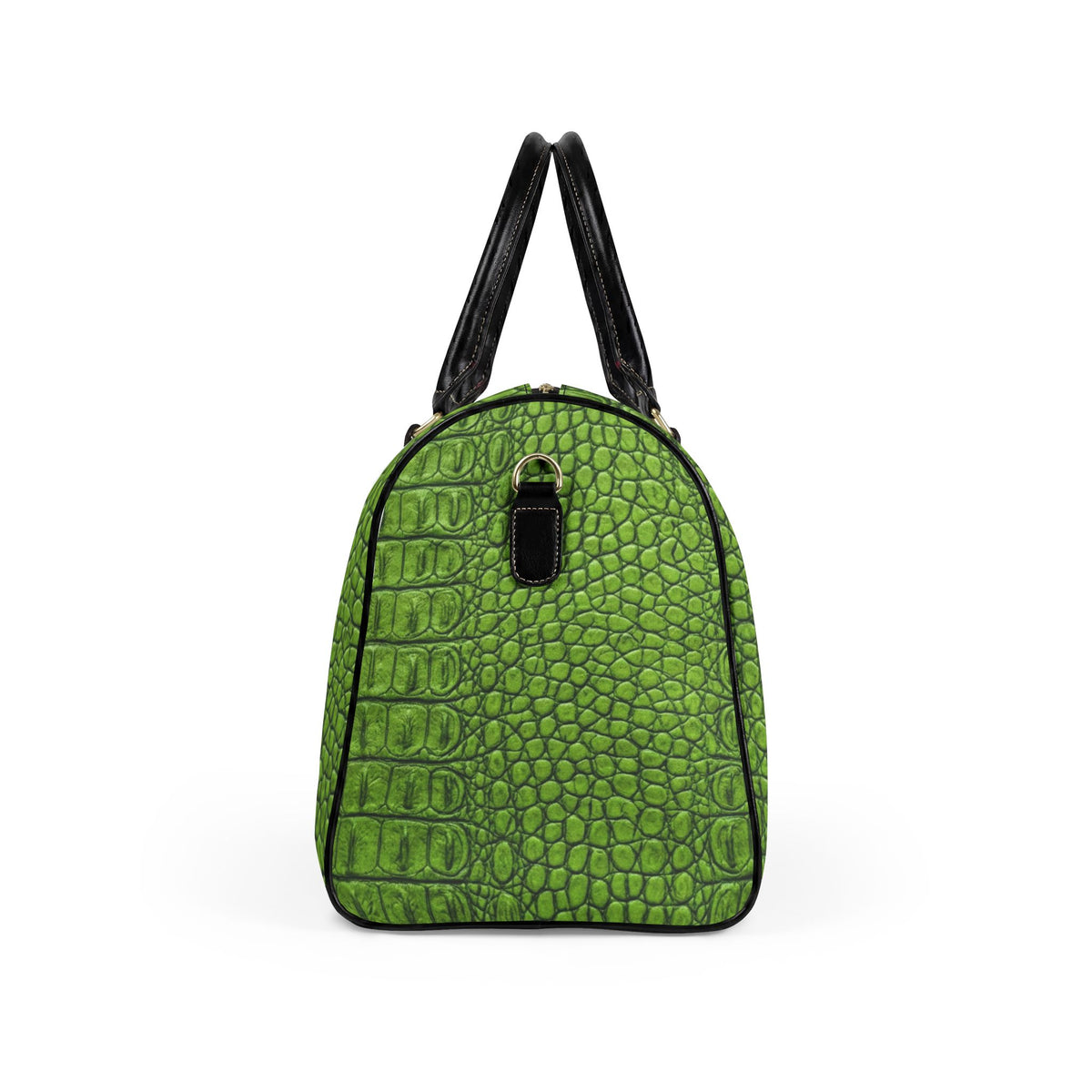 Faux Leather Green Gator Luxe Print Travel Bag