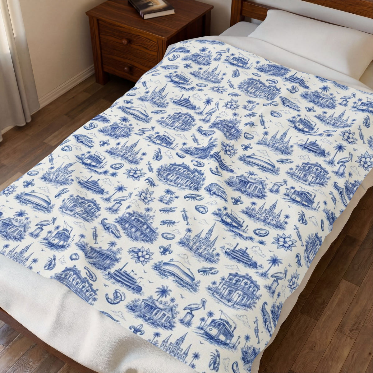 Royal Blues Street Velveteen Blanket