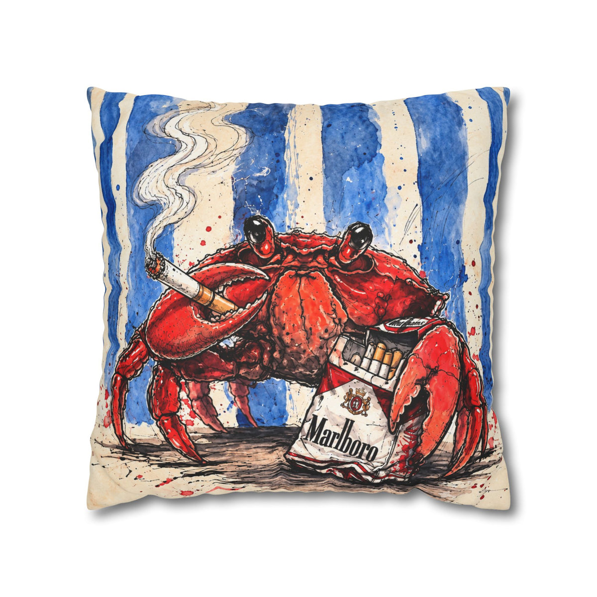 Crabby Habit Square Poly Canvas Pillowcase