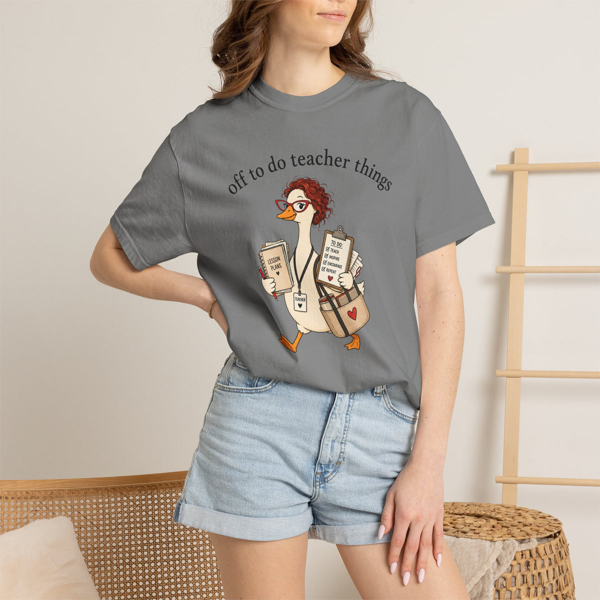 Off to Do Teacher Things Duck Comfort Colors® Tee | Funny Teacher Shirt