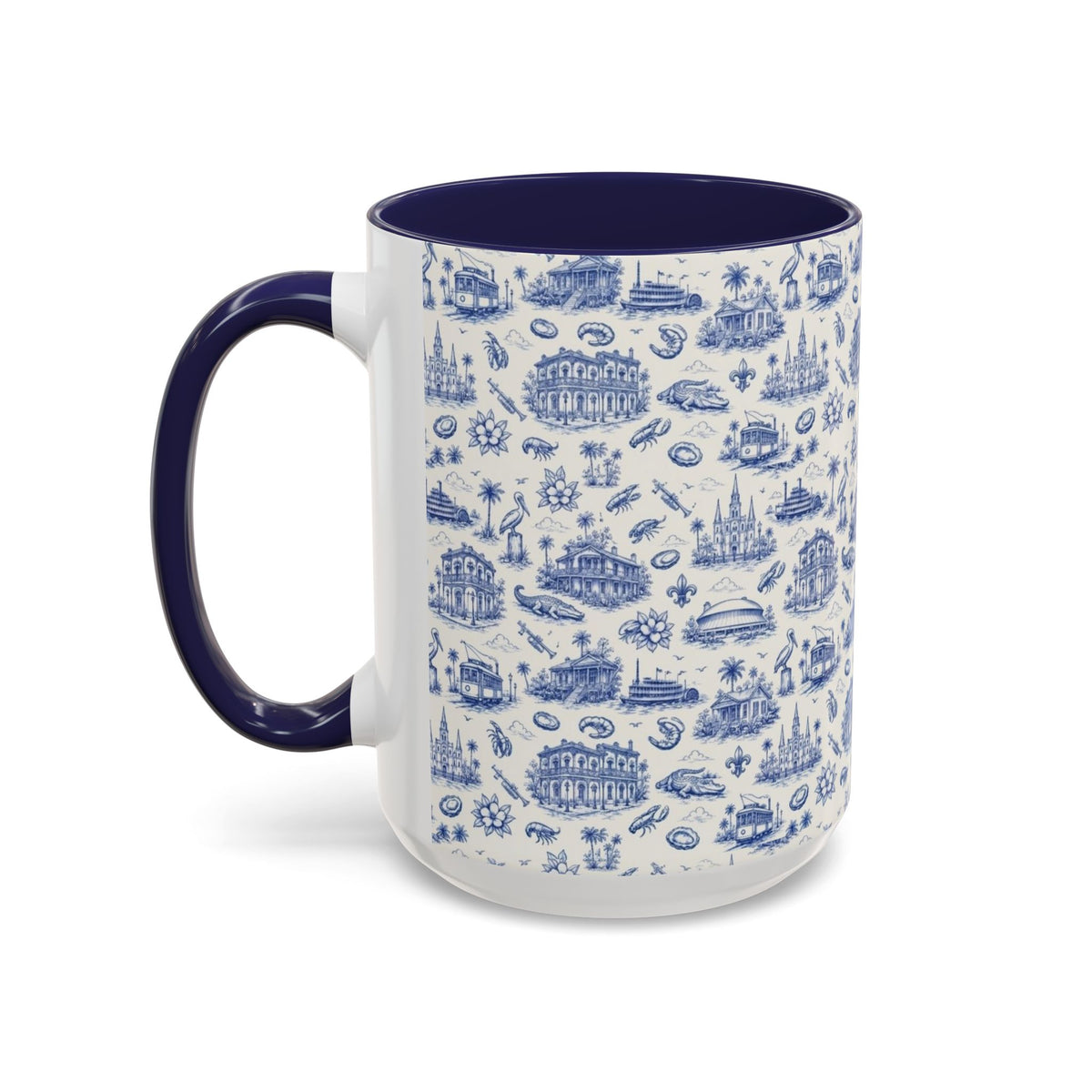 Royal Street Blues Louisiana Toile Accent Mug | 11 oz & 15 oz