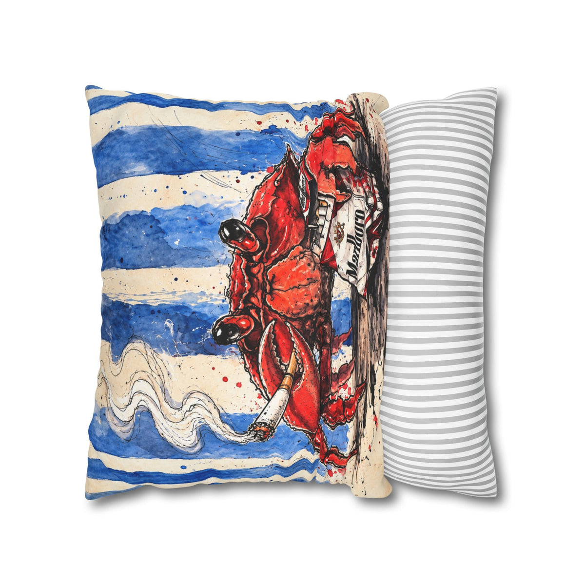 Crabby Habit Square Poly Canvas Pillowcase