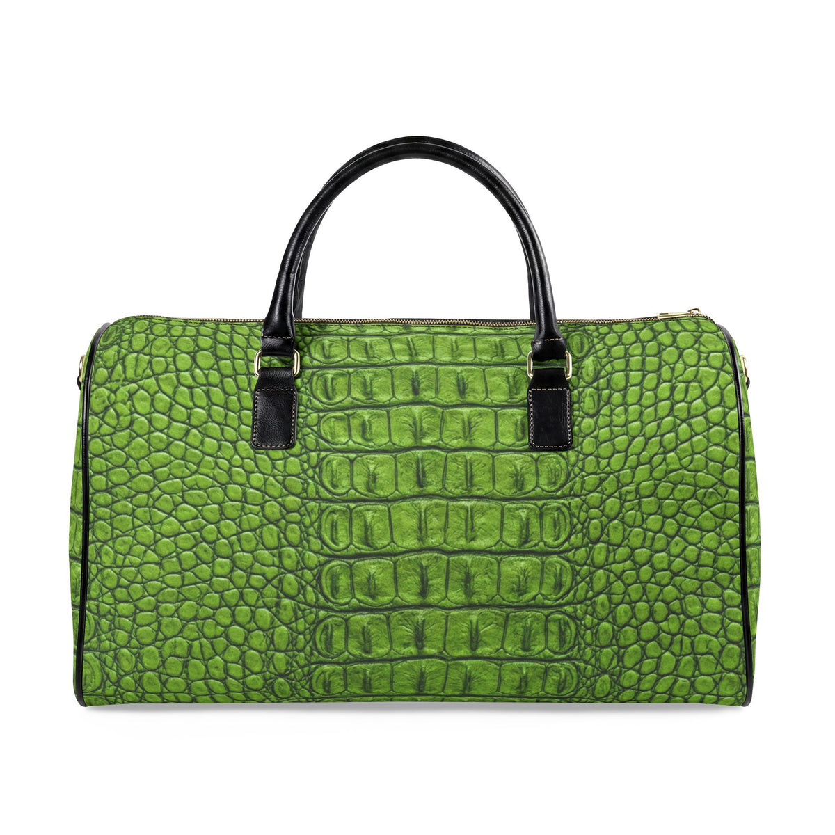 Faux Leather Green Gator Luxe Print Travel Bag