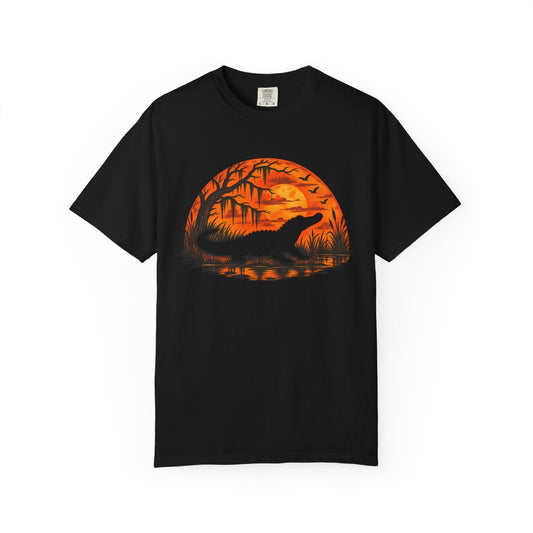 Bayou Sunset Alligator Comfort Colors Tee